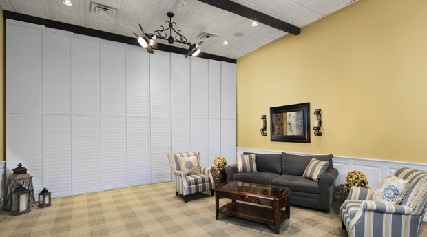 Innovative plantation shutters living room